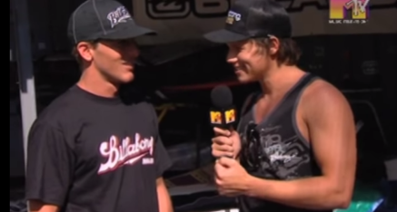 Andy Irons talkng about his surfboards with Jason Dundas